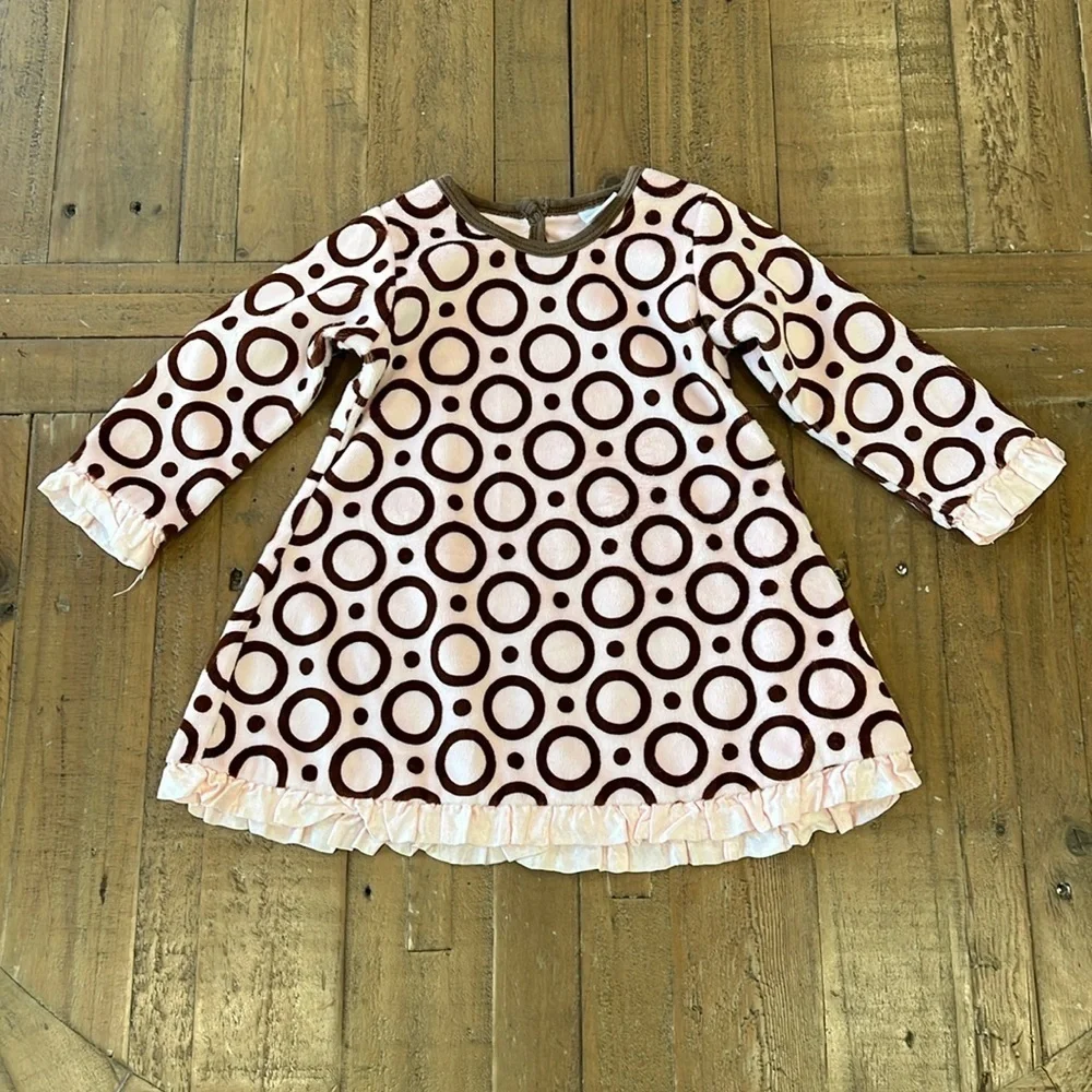 Giggle moon circle print chamois dress